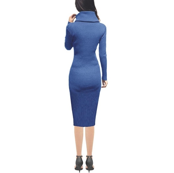 BOUTIQUE Ribbed Bodycon Cowl neck midi - Picture 3 of 5